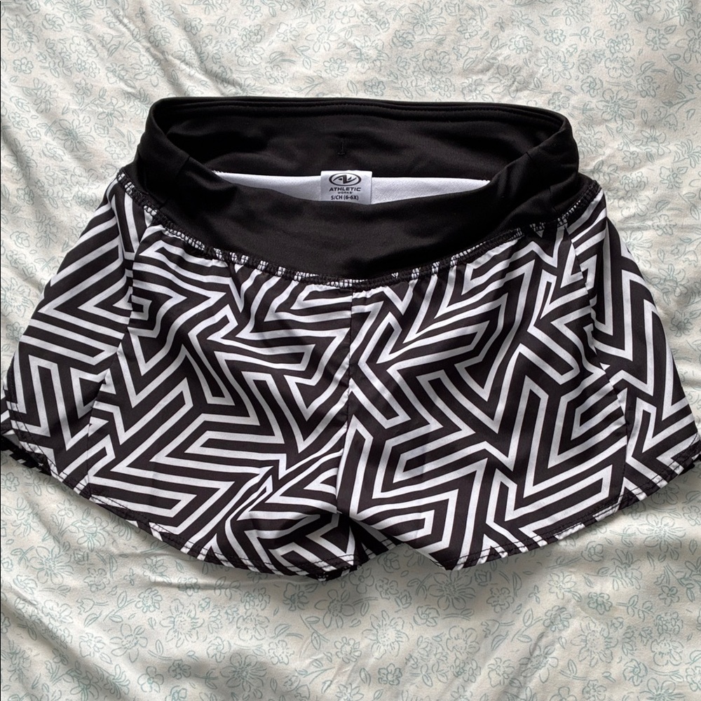 Athletic Works Black and White Geometric Kids Shorts